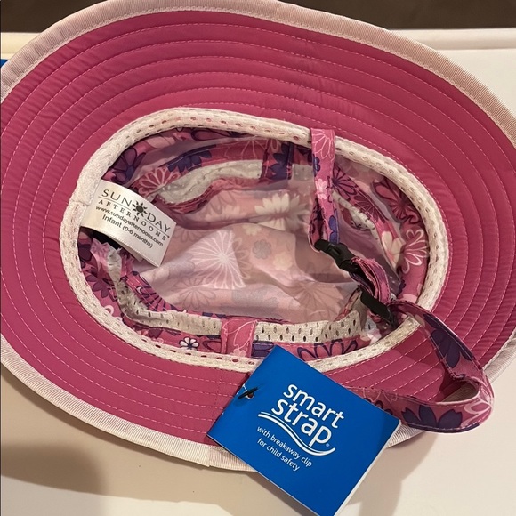 Floral Pink and Purple Infant/Baby Bucket Sun Hat UPF 50+ 0-6 months - Picture 2 of 5